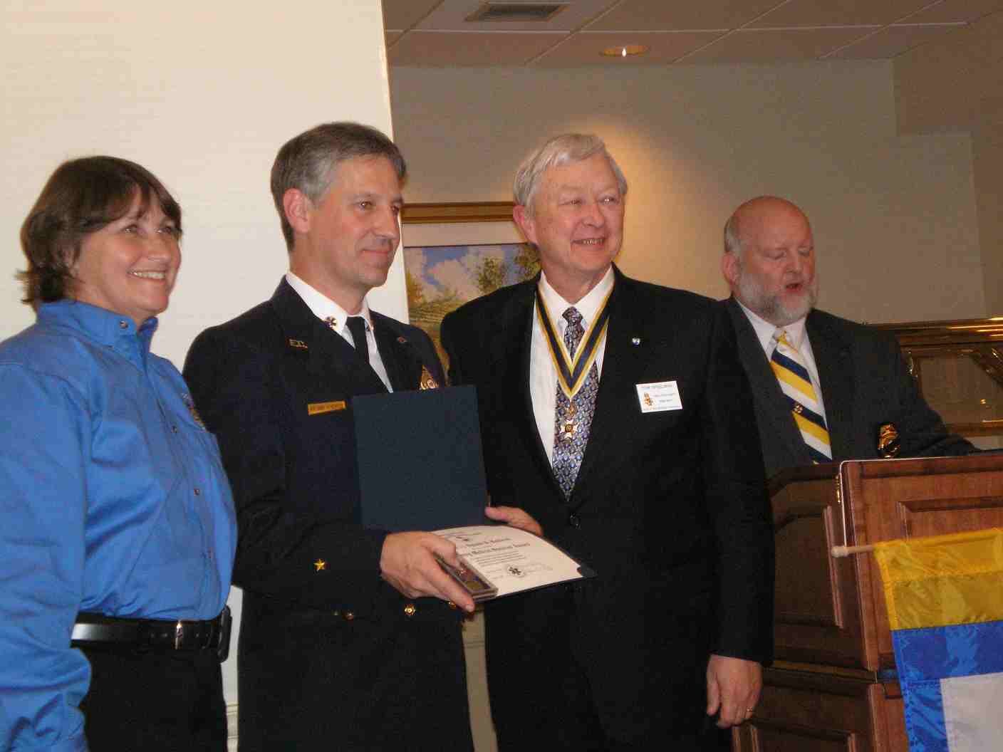 Captain II Ryland B. Kendrick receiving the EMS Commendation Medal