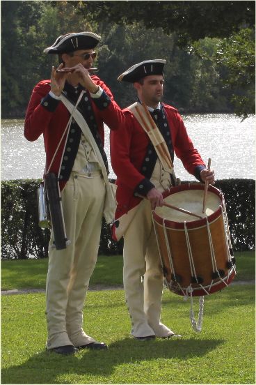 Members of the Andrew Lewis Volunteer's Fife and Drum Corps perform at the Battle of Point Pleasant memorial ceremony