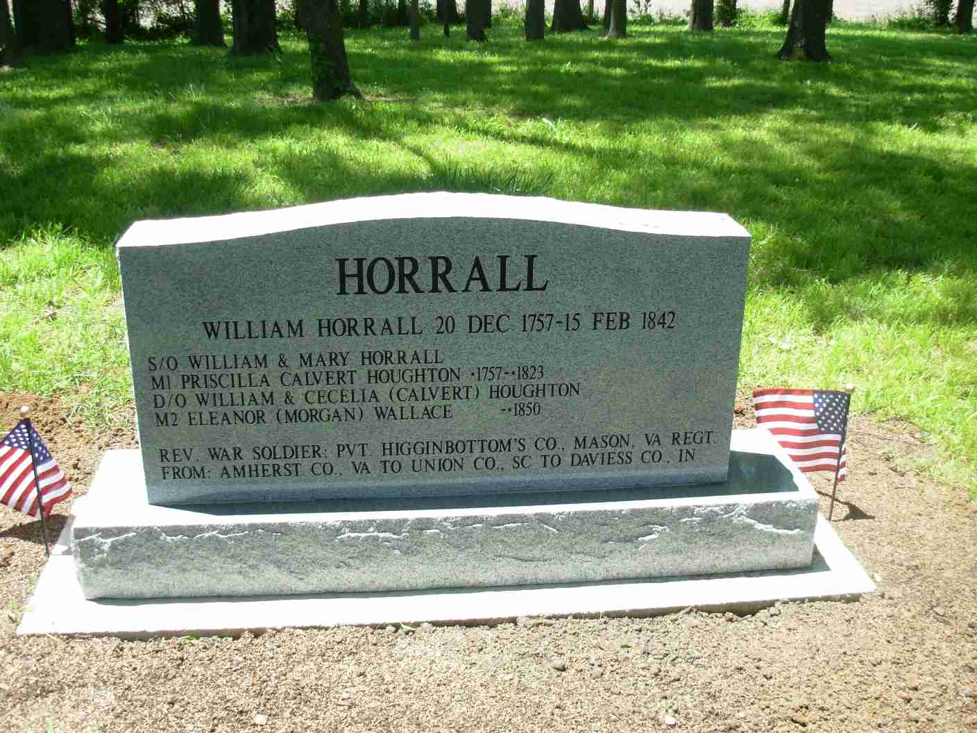 William Horrall Monument - Front
