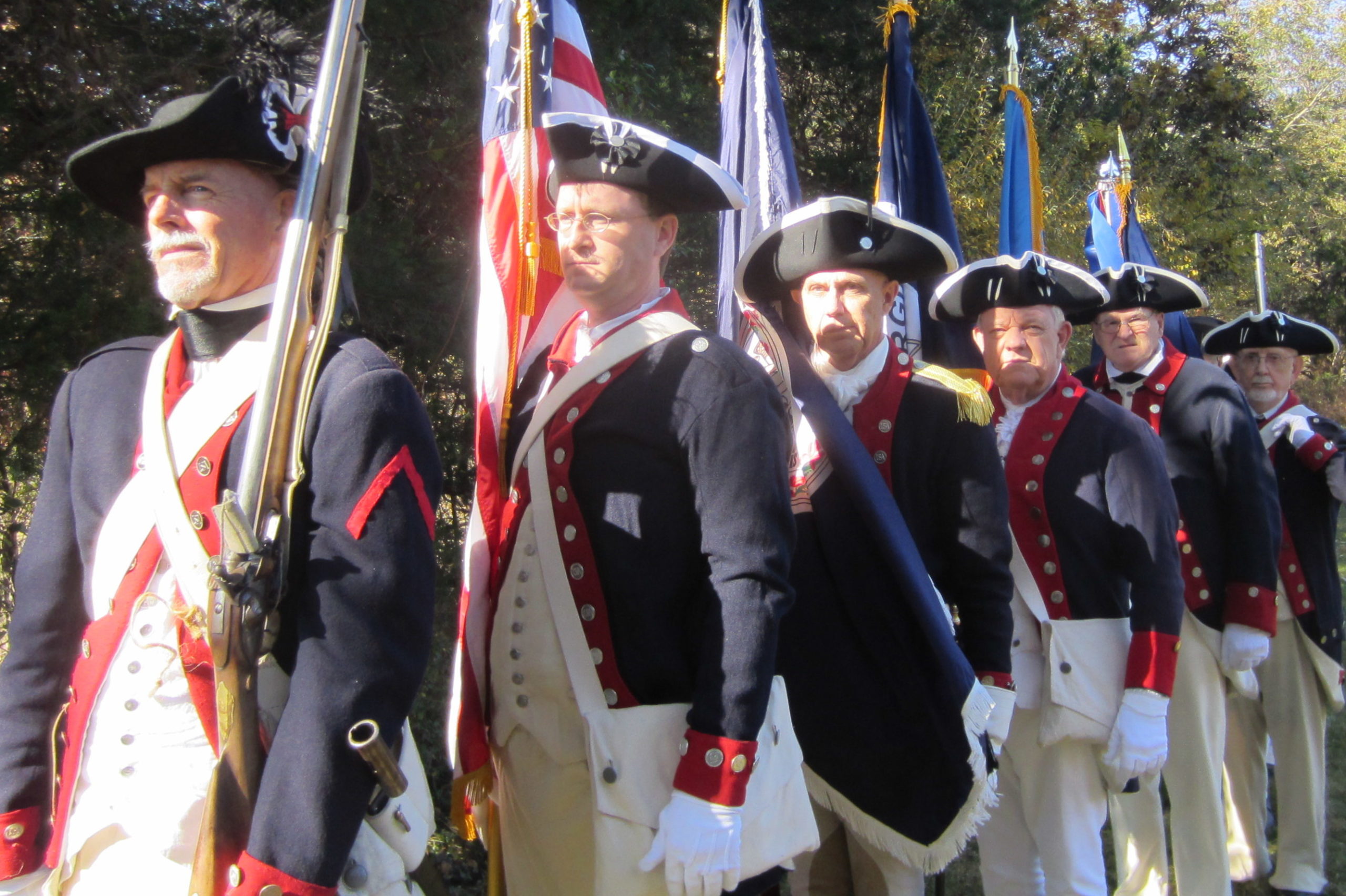 Revolutionary War Color Guard ready to march
